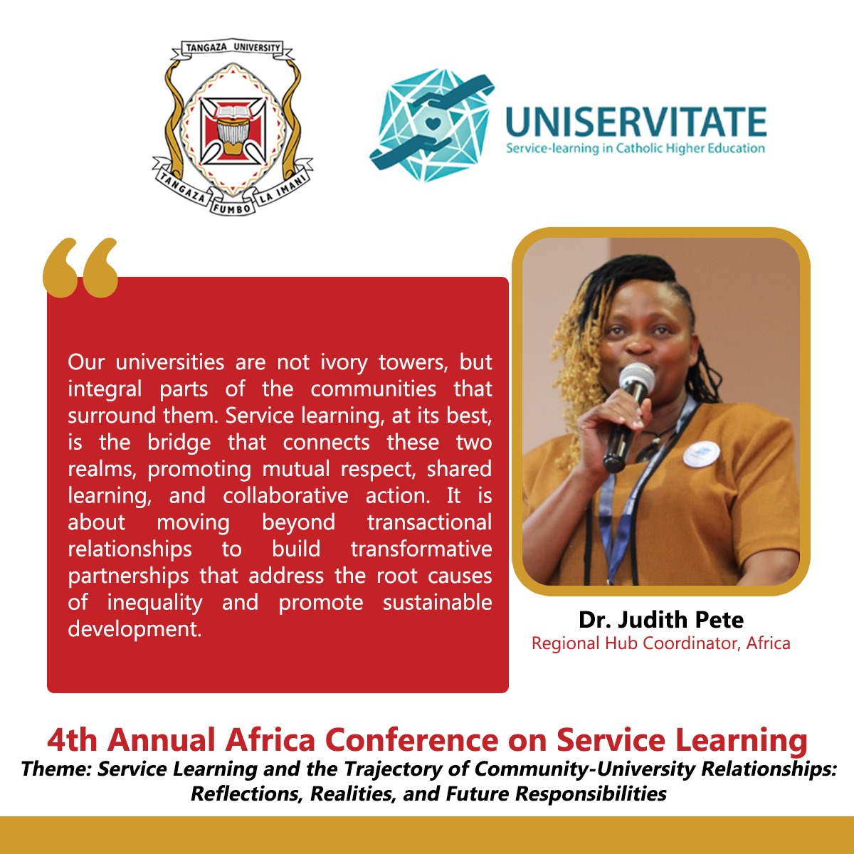 Dr. Judith Pete - 4th Annual Conference on Service Learning Dr. Judith Pete - 4th Annual Conference on Service Learning